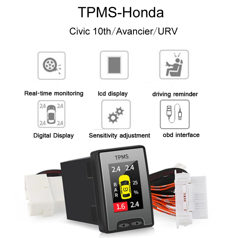 Автомобиль OBD TPMS lcd Система контроля давления в шинах режиме реального времени