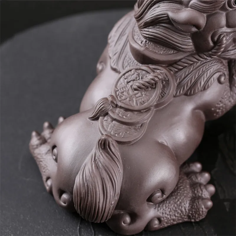 Талисман на чай из фиолетовой глины Большая фигурка отважных солдат украшение