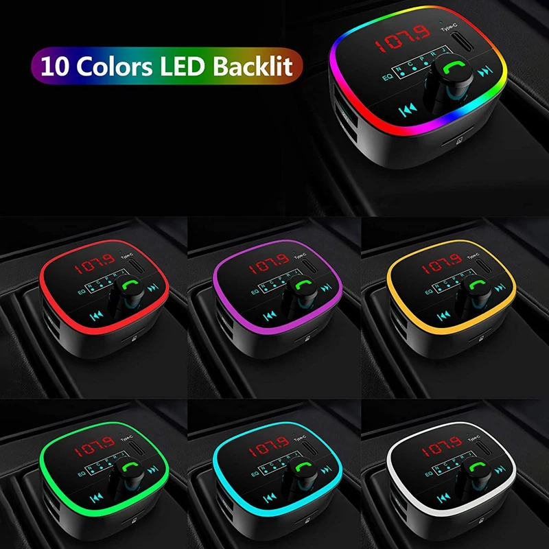 

Bluetooth FM Transmitter for Car Wireless Car Radio Bluetooth Adapter Hands Free Calling Backlit QC3.0 Quick Charger