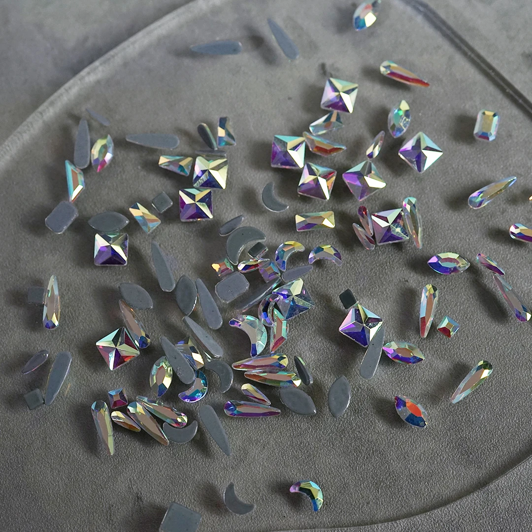 

Small Nail Charms Zircon Rhinestone Decorations 3D Crystals Diamond Glass Stone Shapes DIY Rhinestones Nails Art Decorations