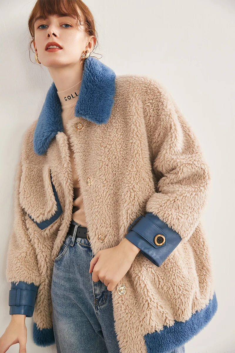 Куртка женская зимняя с овчиной и мехом 2020 шерсть | Женская одежда