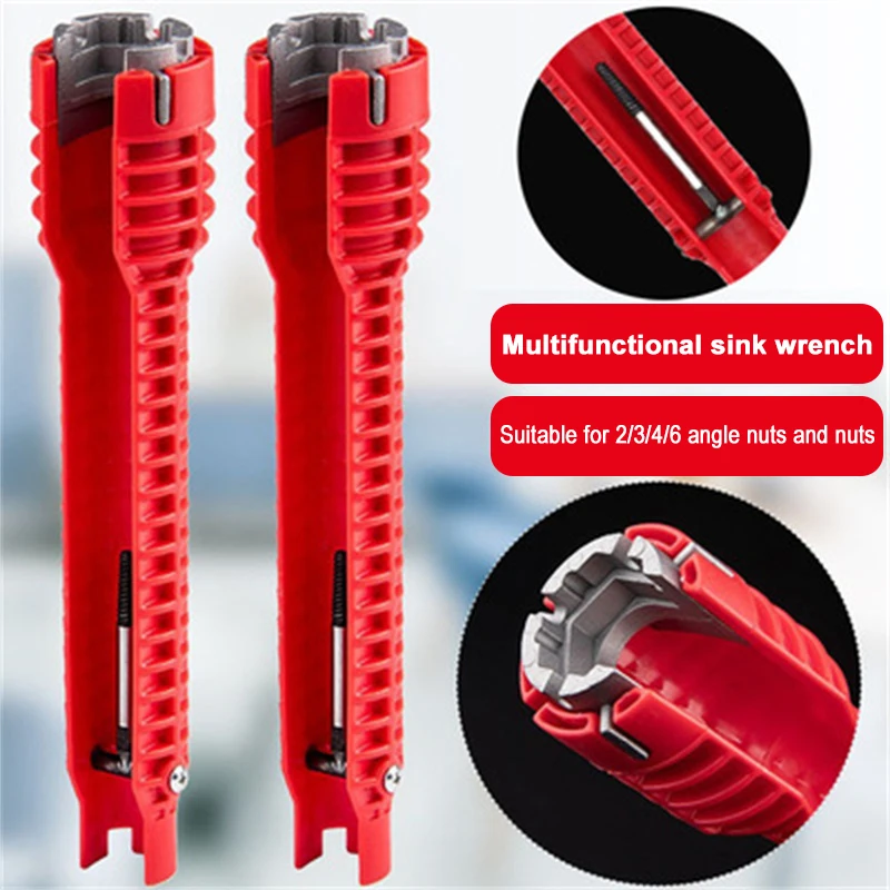 

8 In 1 Flume Magic Wrench Sink Faucet Plumbing Tools Magic Wrench Anti-slip Multi Key Kitchen Repair Chave Inglesa Wrench Set