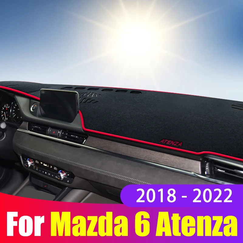 Auto Dashboard Cover Mat Pad Dashmat Anti-glare Dash Sunshade Carpets Rug For Mazda 6 Atenza GJ 2018-2020 2021 2022 Accessories