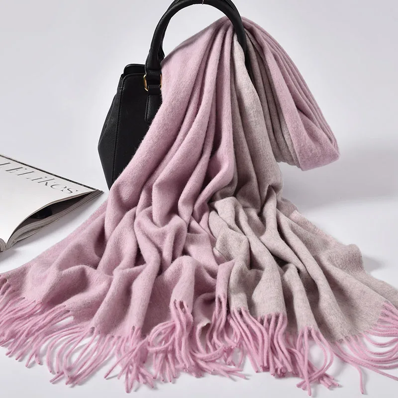 Женский шарф из 100% шерсти верблюжий двусторонний доступен 2021 брендовые теплые