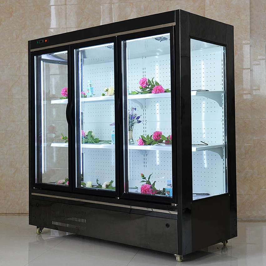 

3 Door Commercial Refrigerator Fresh Flower Storage Display Cabinet Transparent Glass Door Preservation Cabinet Refrigerator
