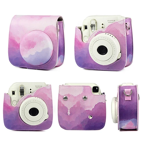 Dream cloud Fujifilm Instax Mini camera Bag ColorfuI мгновенный аксессуар для камеры из искусственной кожи чехол с плечевым ремнем для Instax Mini 9 Min8 8 - Цвет: Dream cloud