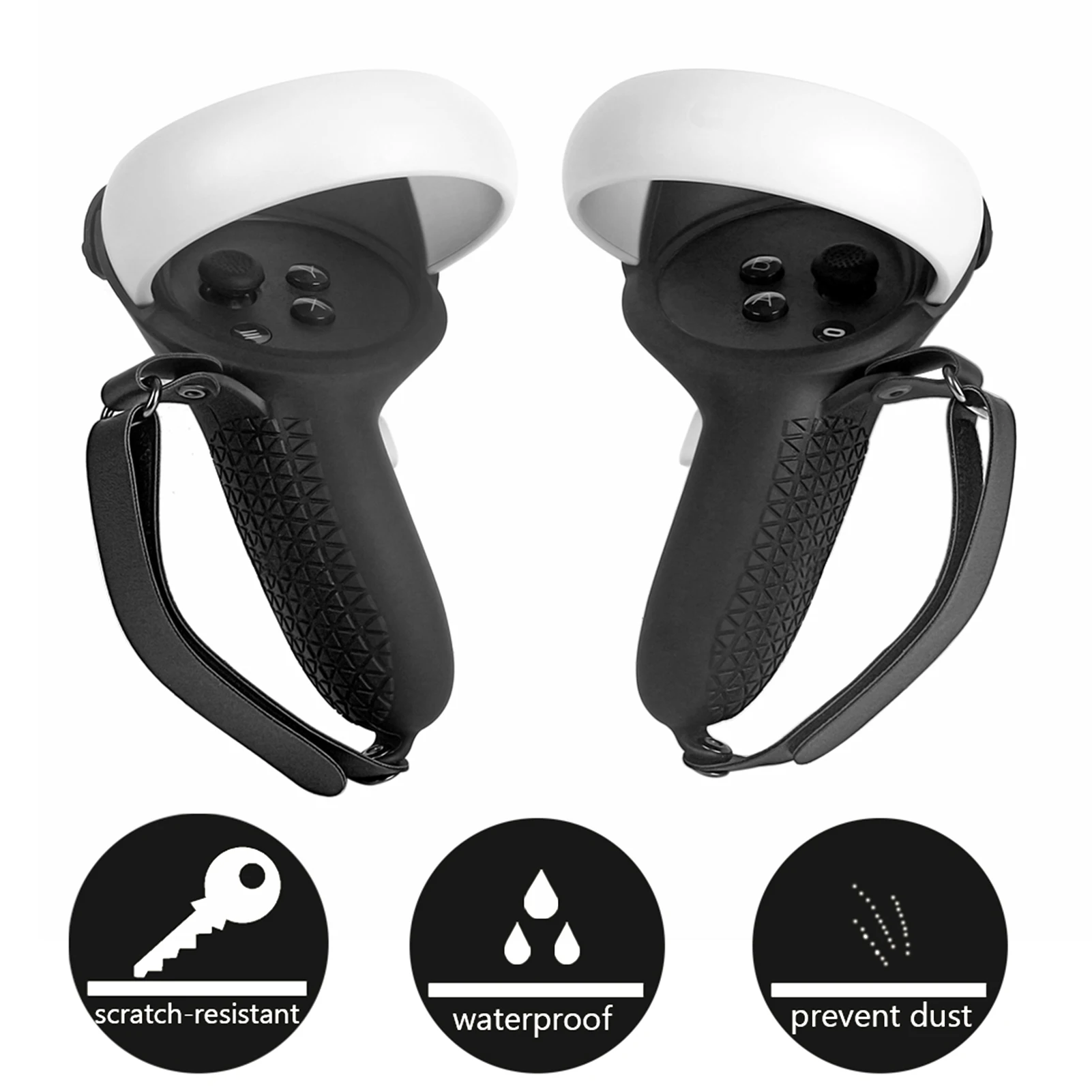 

Новые аксессуары для виртуальной реальности, защитный чехол для сенсорного контроллера Oculus Quest 2 VR, силиконовый чехол с кожаной ручкой для ...