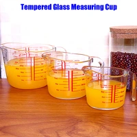 1pcs tempered glass measuring cup with scale milk cup microwave oven special heat resistant glass cup