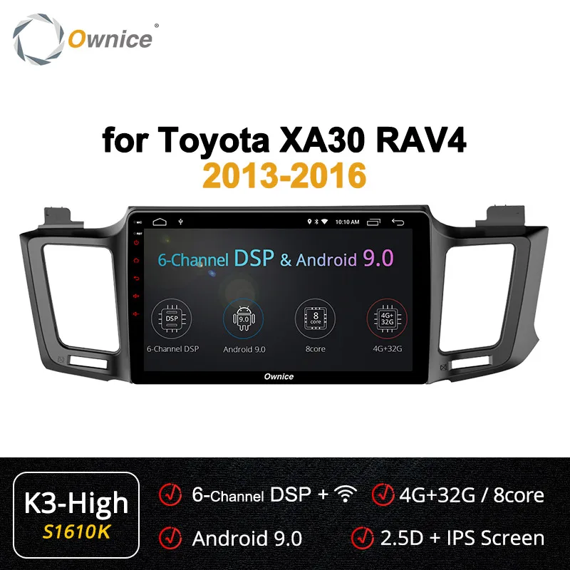 S1610 K3-High Ownice k3 k5 k6 Android 9,0 Восьмиядерный для Toyota RAV4 2013- автомобильный dvd-плеер навигация gps радио 4G LTE DSP 360 панорама - Цвет: S1610 K3-High