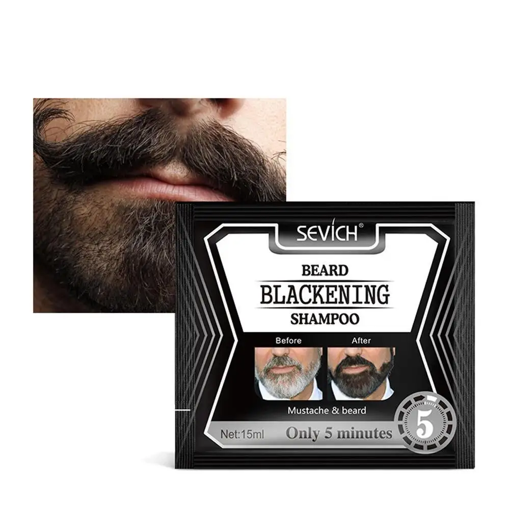 

15ml Blackening Beard Shampoo Dye Beard Into Black Grey Coloring 5 Beard Natural Faster Blackening Mins Remove Herb Only P1D1