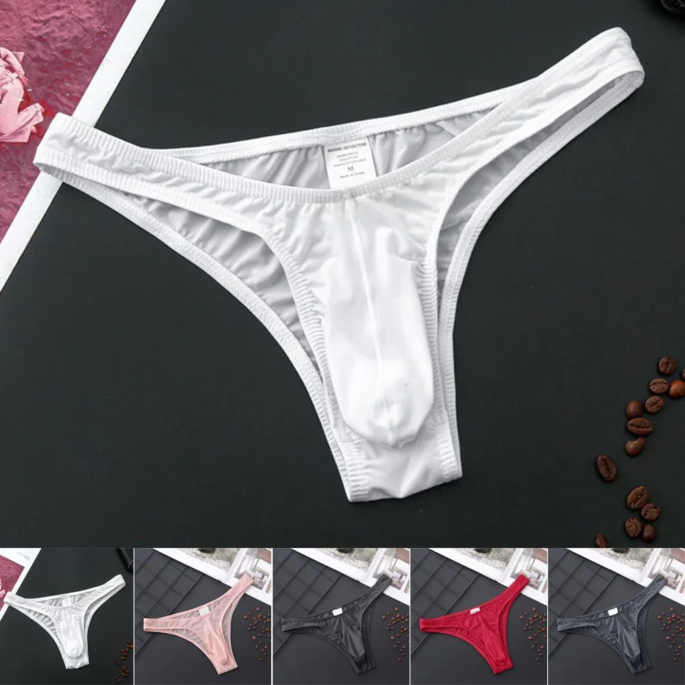 Men Briefs Pouch Underwear Breathable Peni Thong Ultra-Soft Low-Rise Bikini G-String T Back Thongs Panties Lingerie |
