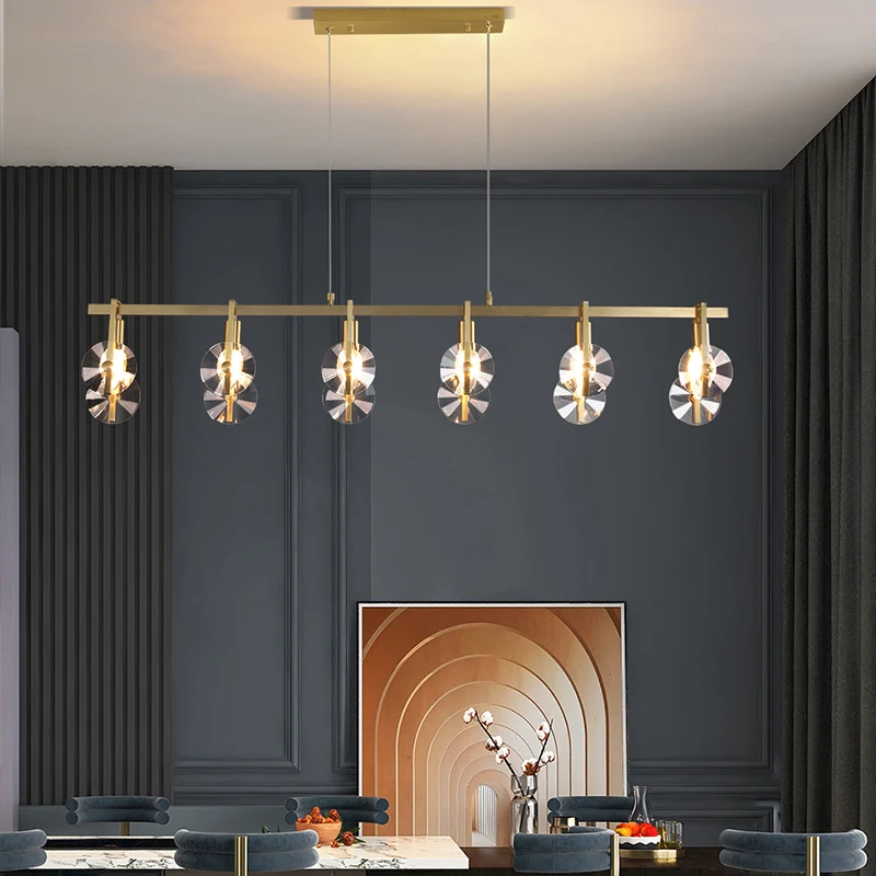 

Современная роскошная люстра из меди для столовой, креативная индивидуальная люстра с кристаллами в скандинавском стиле для гостиной, бара