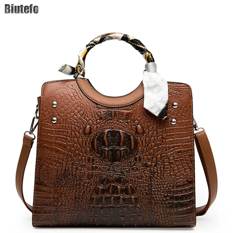 

Luxury Designer Handbag for Women Crocodile Pattern Pu Leather Shoudler Bag Vintage High Quality Crossbody Purse Alligator Bolsa