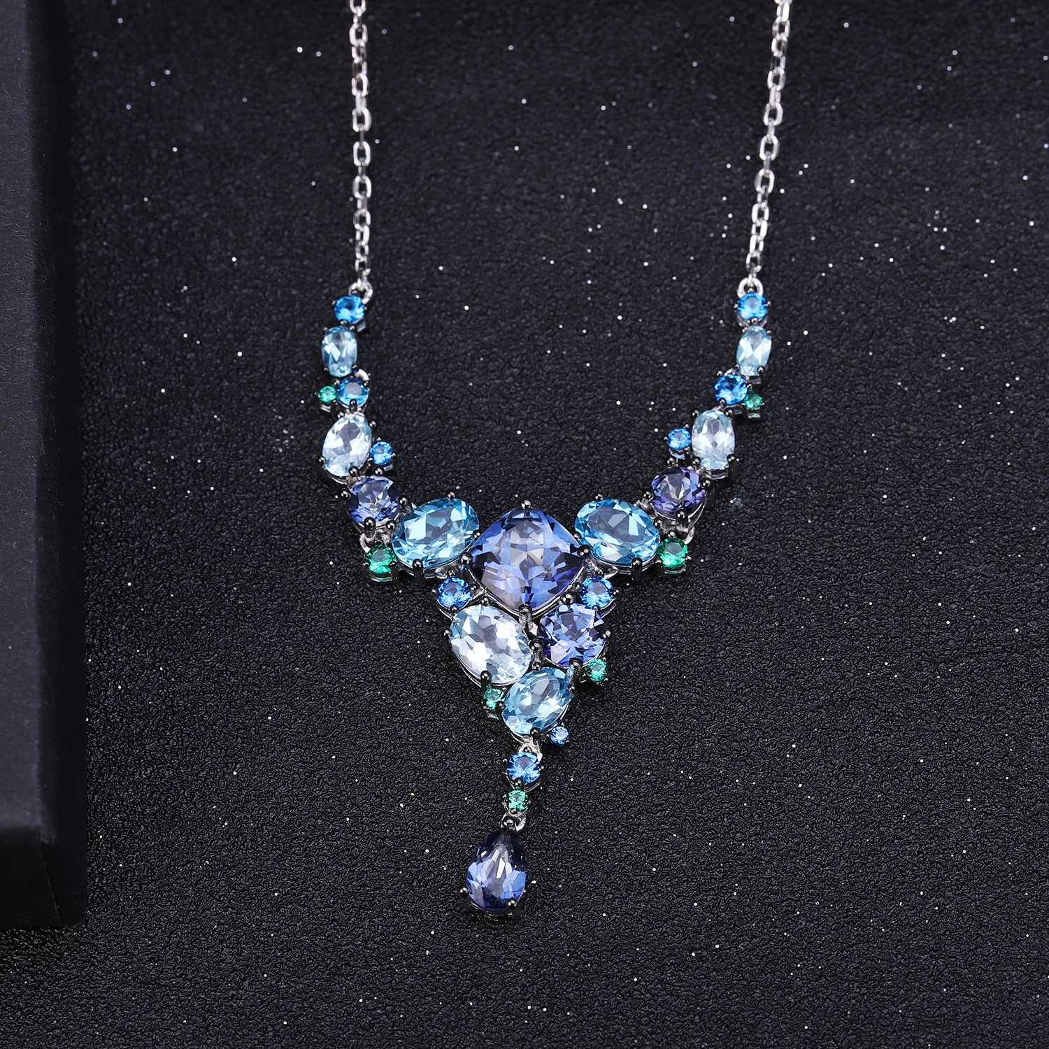 

Романтическое французское ожерелье ручной работы MLKENLY, дизайнерская Подвеска из серебра 100% пробы, женское роскошное ожерелье с кристаллами