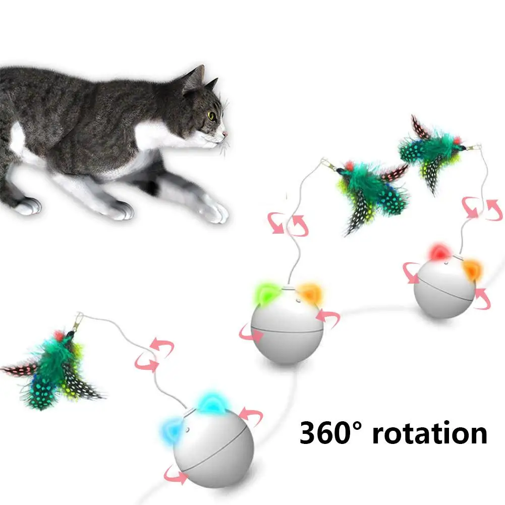 Игрушечный мяч для питомца робот кошка игрушка интерактивный светодиод прокатки