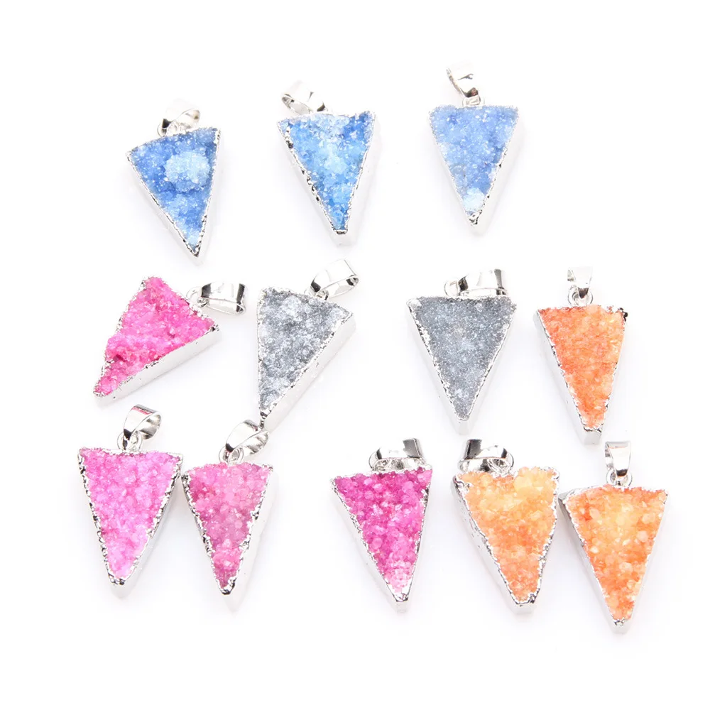 Модный кулон из натурального камня Женский кристаллический треугольный