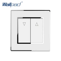 curtain switch 2 gang reset switch momentary contact wallpad luxury acrylic panel with silver border