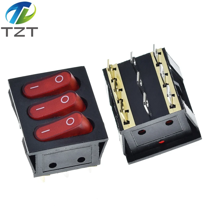1 шт. ВКЛ-ВЫКЛ KCD3 9Pin красный 16A/250V AC светильник лодка автомобиля кулисный