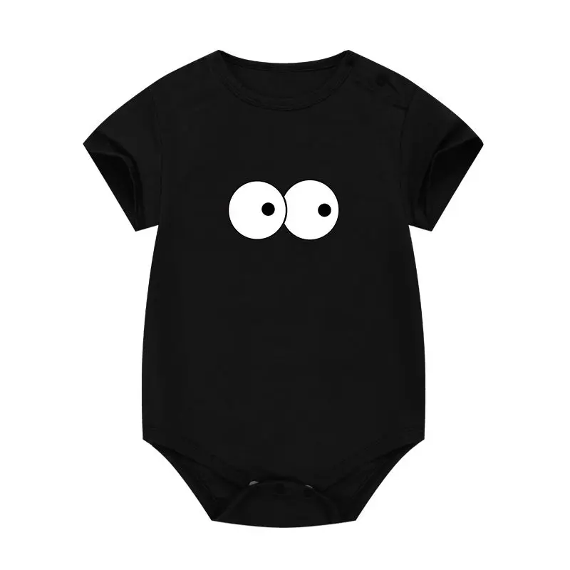 

2021 New Baby Boys Girls Short Sleeve One-piece Clothes Summer Rompers Cartoon M-bean Newborn Cotton Short Climbing Clothes