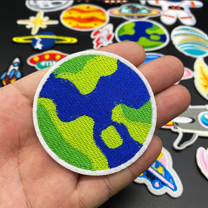26 шт./лот НЛО астронавт планета парч вышитые термоклейкие нашивки для одежды
