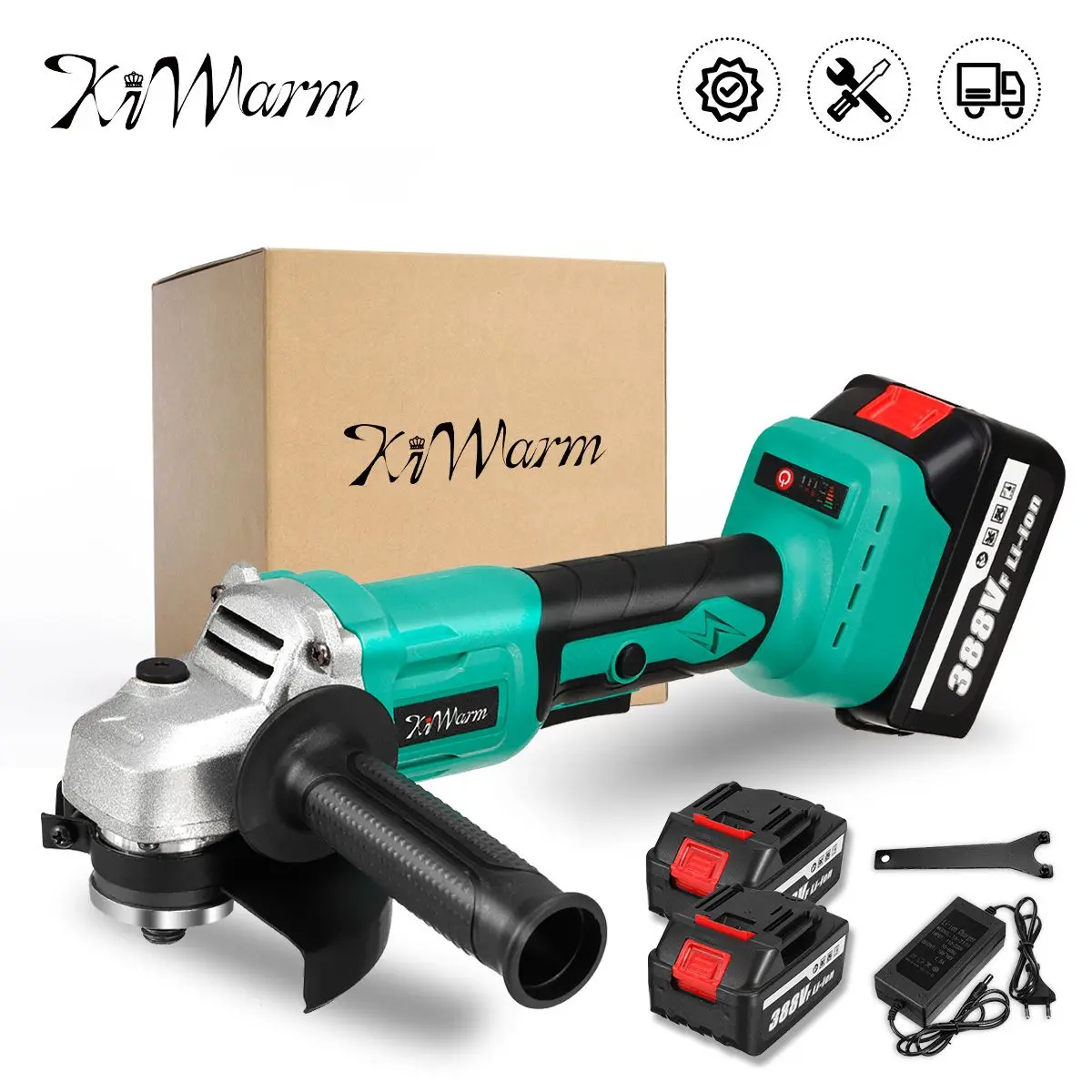 

Kiwarm 388V 125mm Brushless Cordless Angle Grinder Variable Speed For Makita 18V Battery DIY Power Tool Cutting Machine Polisher