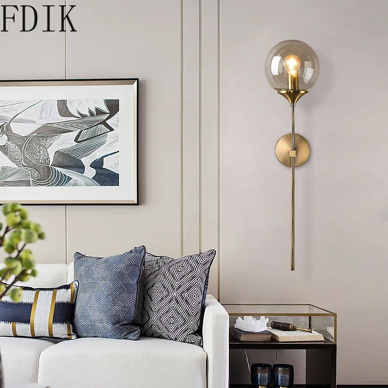 Скандинавская светодиодная стеклянная настенная лампа современное волшебное