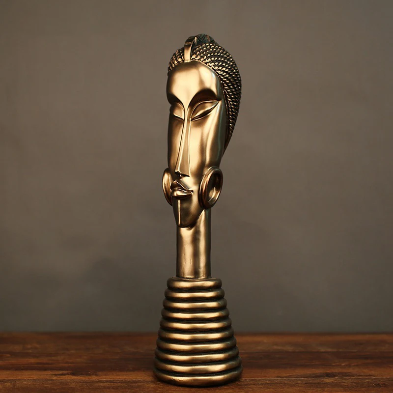 Винтаж в африканском стиле мужские и женские статуи украшения Изделия из смолы
