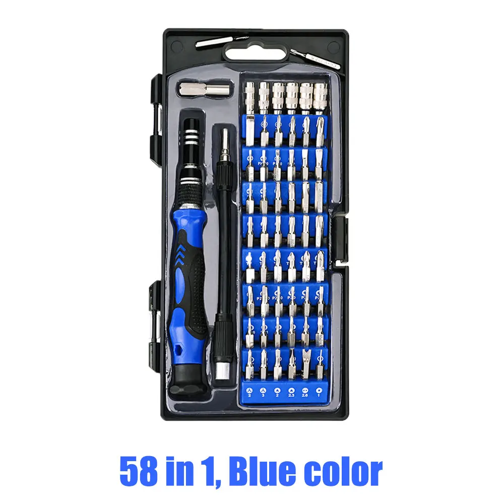 58 in 1-blue Vastar 60/58 шт. Прецизионная отвертка набор магнитных отверток для телефонов игровая консоль планшет ПК ремонт электроники инструмент - Цвет: 58 in 1-blue