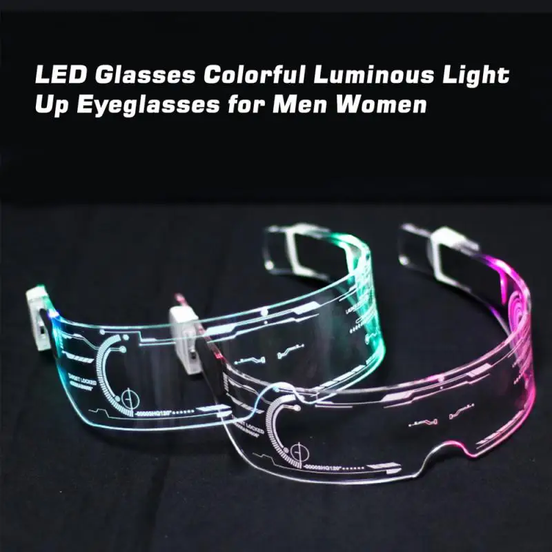 

LED Luminous Glasses LED Glasses EL Wire Neon Light Up Visor Eyeglasses Bar Party EyeWare For Halloween Christmas Parties