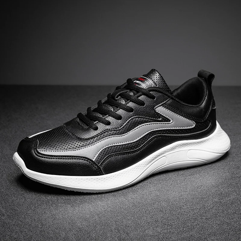 

Кроссовки мужские на плоской подошве, модная повседневная спортивная обувь, Оригинальные кожаные, для бега, тенниса, белые, зима