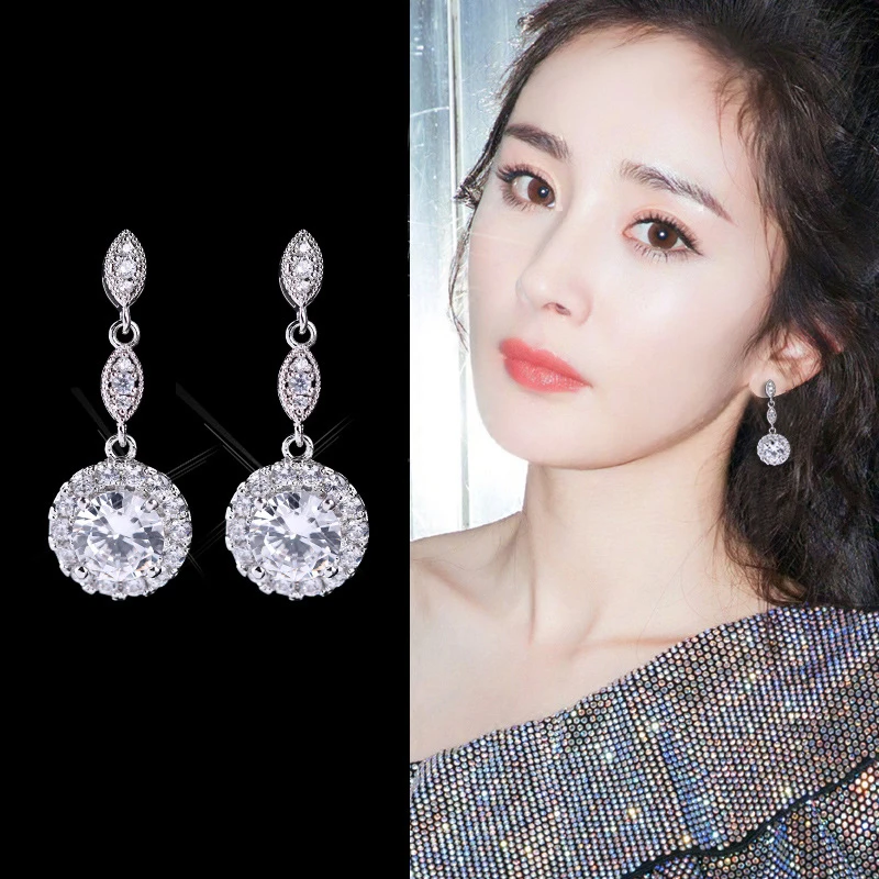 2021 классические длинные серьги в форме капли воды с фианитами модные ювелирные