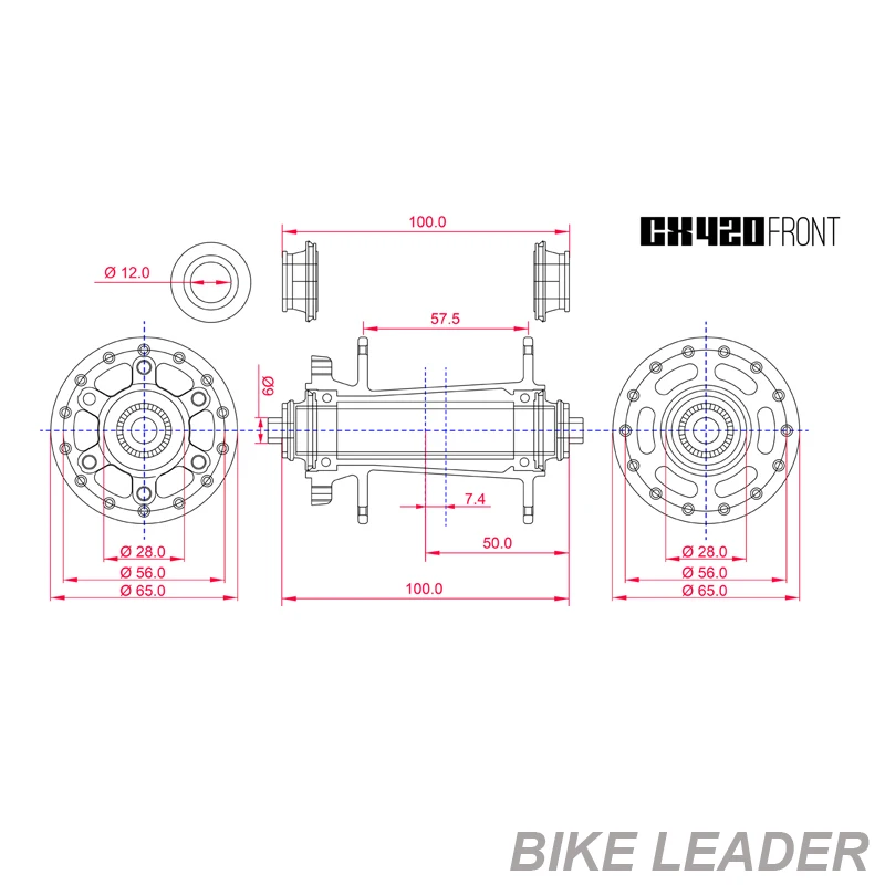 Велосипедная ступица Koozer CX420 XC, 28 отверстий, MTB горный велосипед, Горные DH дисковые тормоза, 12 мм через ось 12x100 9x100, передние велосипедные ступицы