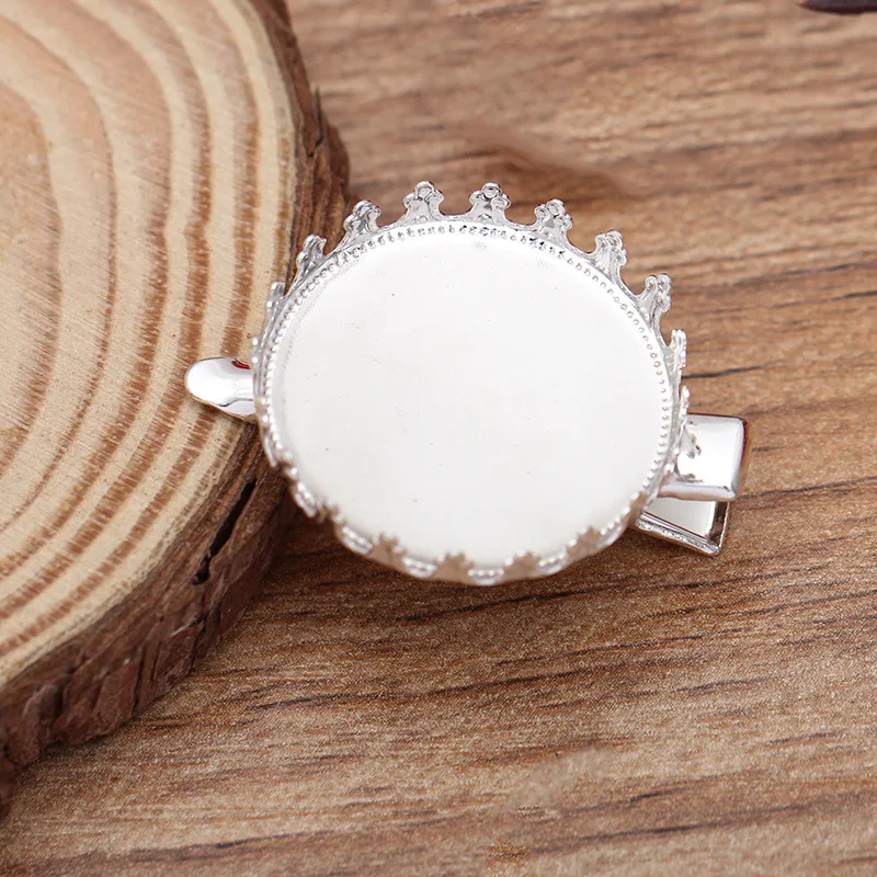 Круглая Корона 10 шт. 25 мм гнездо шпильки для волос полимерные заготовки под