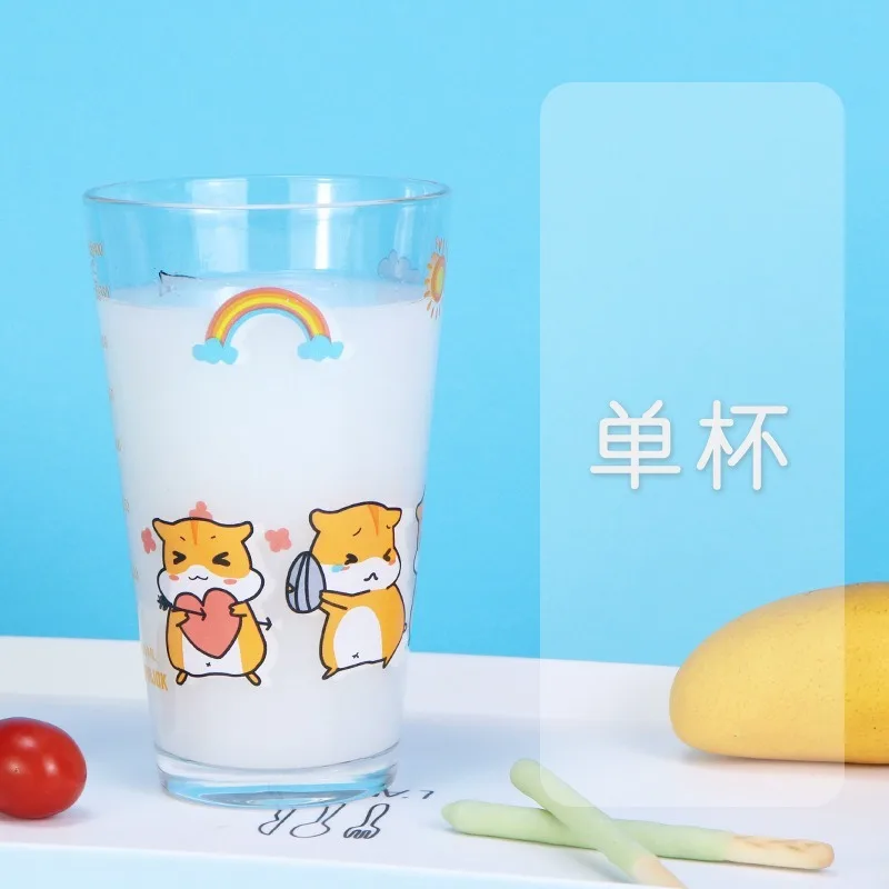 

Heat-resistant Glass Espresso Coffee Cup Set Milk Oatmeal Breakfast Cup Teacup Creative Cheese Hamster Cute Glass Glass Mug