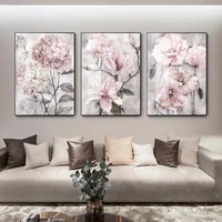 flower wall art canvas painting pink floral posters print for nordic bathroom living room home wall decor pictures farmhouse