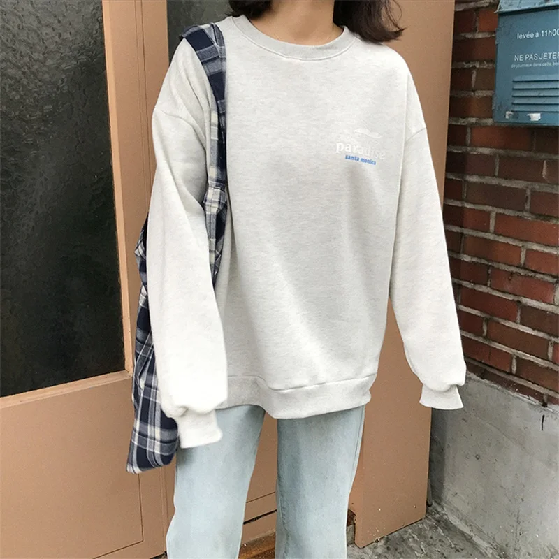 

All-match Korean 2020 Women's Sweatshirts Japanese Harajuku Ulzzang Plane Print Sweatshirt Female Kawaii Clothing For Women ti