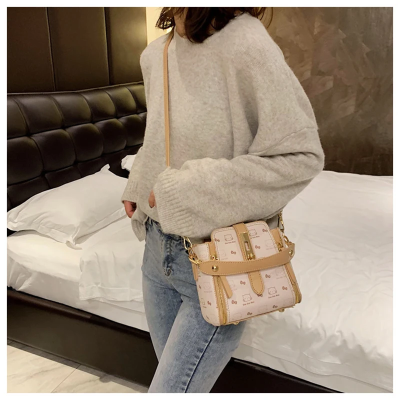 

Female Shoulder Bag 2021 New Fashion PU Leather Handbag For Women Bucket Bag Lady Handbags Luxury Designer Messenger Bag