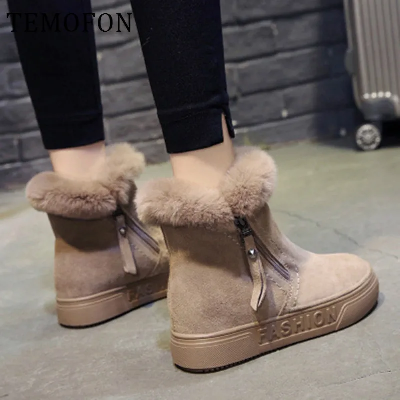Женские зимние ботинки Теплые Замшевые на меху Женская повседневная обувь