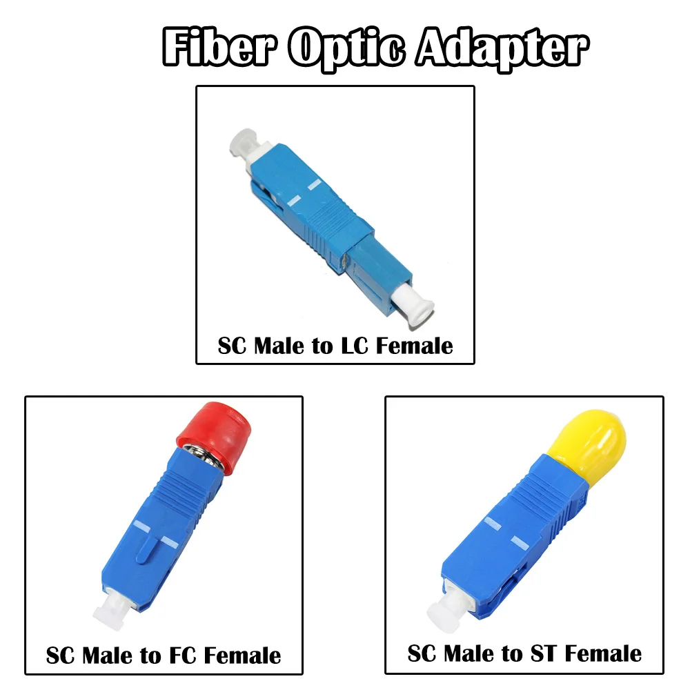 SC Male to LC/FC/ST UPC Female Fiber Optic Coupler Adapter SM Single Mode Simplex FTTH/FTTD Neworking