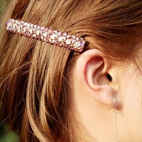 6 colors shining hair clips women bling rhinestone pins barrette delicate elegant wedding party daily headwear