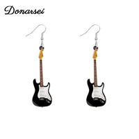 donarsei vintage electric guitar acrylic drop earrings for women funny music festival musical instrument dangle earrings party