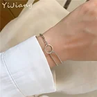 Купите 1 и получите 2 золотой и серебряный браслет для женщин, простое украшение для поездок, Нежный Стильный браслет с кольцом