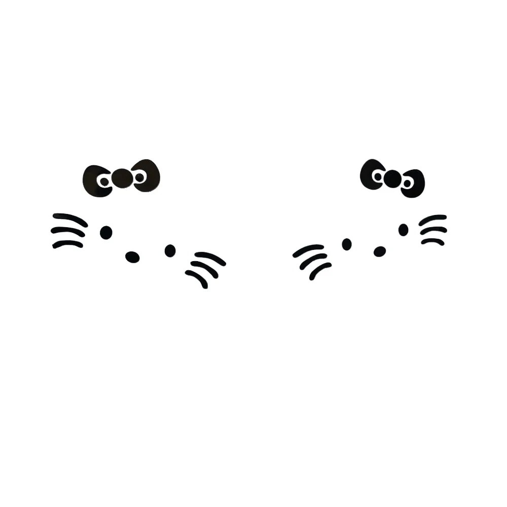 

2 pieces 12X9cm Reflective cute cat car stickers cartoon Rearview mirror stickers Creative personality decoration stickers