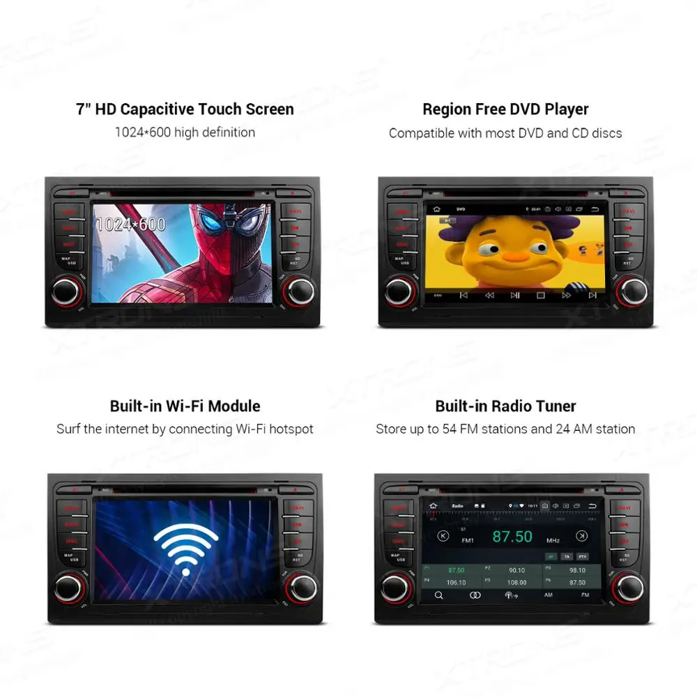 Автомобильный стерео DVD-плеер XTRONS 7 дюймов PX5 Android 9 0 радио GPS TPMS OBD DVR WIFI для Audi A4 B6 B7