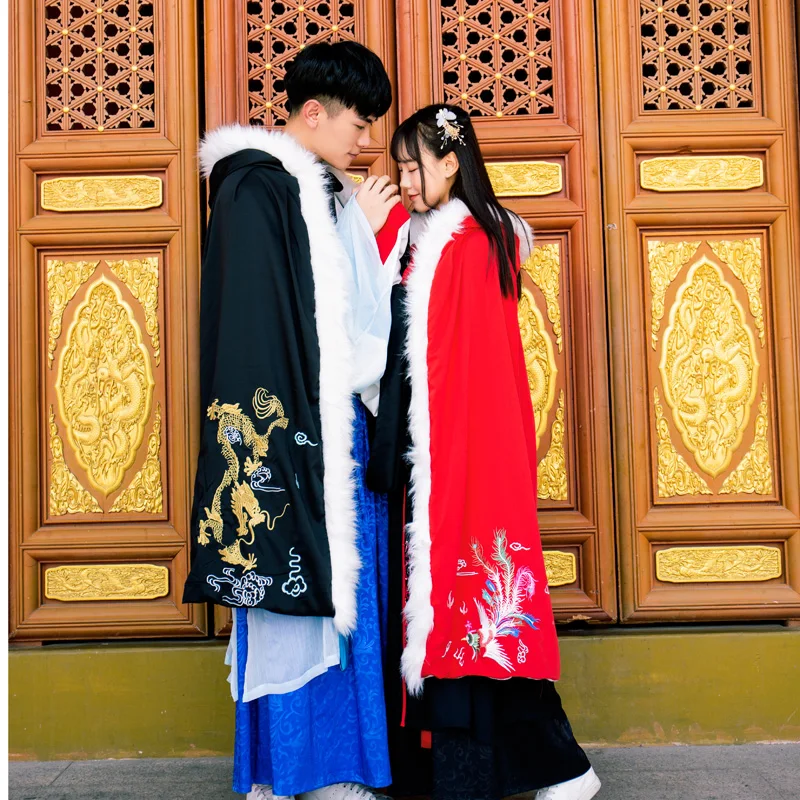 Накидка с вышивкой ханьфу наряд для китайского фестиваля дракон феникс рейва