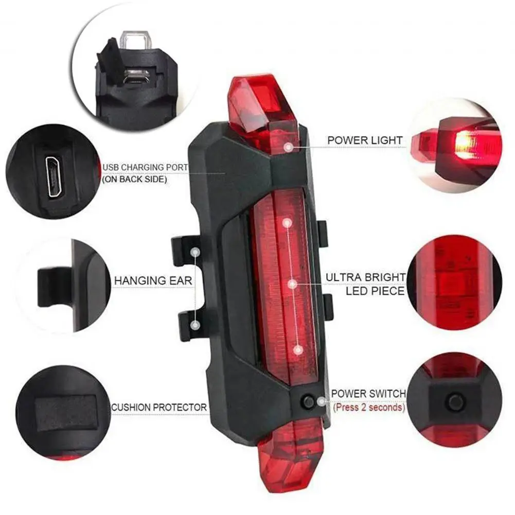 

Bicycle Taillights USB Charging Bicycle Night Riding Lights Safety Warning Lights Riding Equipment