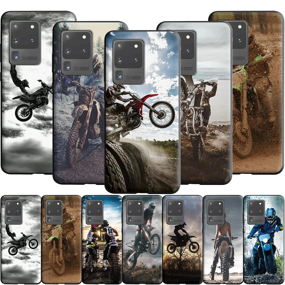 Силиконовый чехол Moto Cross для Samsung Galaxy Note 20 10 9 8 S20 Fe S10 S10E S9 S8 Plus Ultra Lite S7 Edge|Бамперы| |