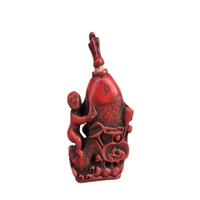 chinese old beijing hand carved bas relief red coral snuff bottle