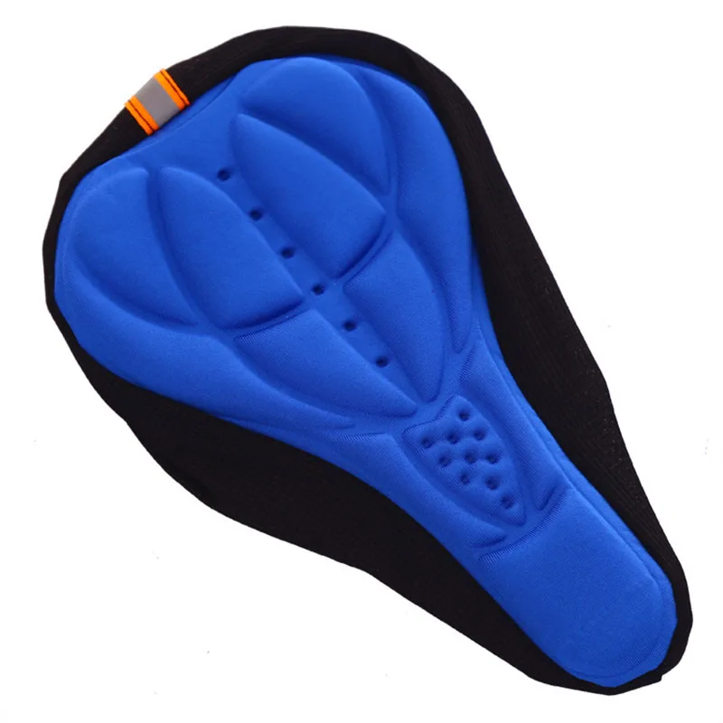 3D Bike Seat Cover Bicycle Soft Saddle Comfortable Foam Seat Cushion Cycling Saddle for Bicycle Bike Accessories - Color: Blue