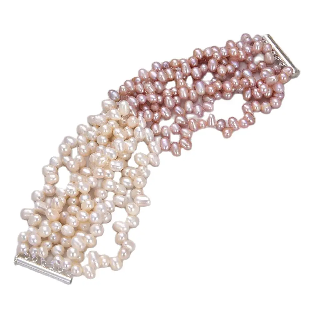 Браслет из жемчуга и риса 8 дюймов 6 нитей | Украшения аксессуары